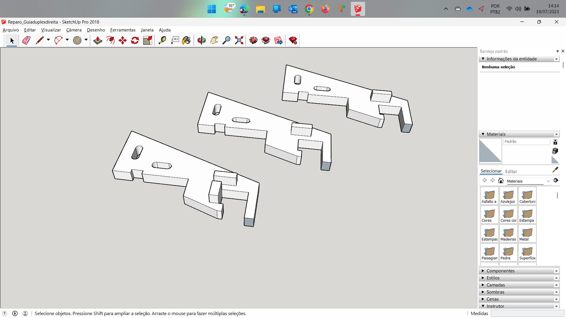 Projeto da peça no Sketchup